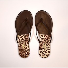 Resim Tkees Kadın Parmak Arası Terlik - Leopar - Kahverengi 