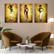 Resim Mısır Medeniyeti 3'lü Mdf Tablo Set 