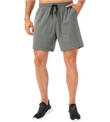 Resim Folinda Erkek Spor Şortları: Hafif Hızlı Kuruyan Kumaş, Lastik Bel Çekmeceli, Çift Cepli, Koşu-fitness İçin Gri 2xl 