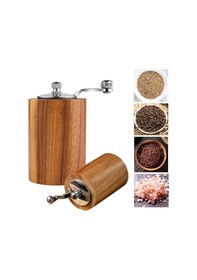 Resim Ahşap El Değirmeni Öğütücü Ahşap Baharat Tuz Öğütücü Değirmen 