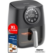 Resim Goldmaster Freefry 1700W Xl Dokunmatik 8 Ön Ayarlı Cam Kapaklı Hazne Aydınlatmalı Airfryer Sıcak Hava Fritözü 