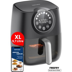 Resim Goldmaster Freefry 1700W Xl Dokunmatik 8 Ön Ayarlı Cam Kapaklı Hazne Aydınlatmalı Airfryer Sıcak Hava Fritözü 