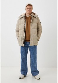 Resim Erkek Şişme Mont Bej Kapüşonlu Termo Dolumlu Ve Iç Astarlı 6 Cep Dik Yaka Mont Ncs Jeans 4988-Bej 