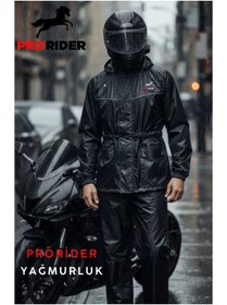 Resim PRORIDER Premium Motosiklet Alt Üst Yağmurluk Takım Su Geçirmez Sürtünmeye Dayanıklı Rüzgar Korumalı 