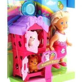 Resim SDT Group Cute Doll Mini Bebek Tavşanlı ve Iki Katlı Kulübe Oyun Seti 