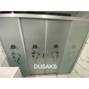 Resim DUSAKS Duşakabin Parlak Çiçek Desenli 5 Mm Temperli Cam Yükseklik 190 Cm 