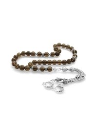 Resim Kararmaz Metal Püsküllü Küre Kesim Kuvars Doğaltaş Tesbih 