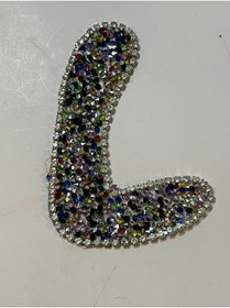 Resim Gönülden Tasarım 10x10 Cm Ütü Ile Yapışan Taşlı L Harfi Yama Arma Aplike Aksesuar 
