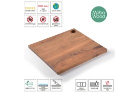 Resim Feyza Design El Işçiliği Masif Ceviz Ağacı Kesme Tahtası, Dayanıklı ve Şık Tasarım 