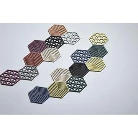 Resim Storemax Denmark Altıgen Nihale Isıya Dayanıklı, Silikon Altlık, Pratik ve Dekoratif Tencere Altlığı, 16 x 14 Cm, 3 Adet, Haki/sıcak Kum/badem 