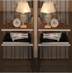 Resim Kenzlife Komodin Guiseppe 2 Li Set Cvz Komidin 39*19 2 Parça Duvara Monte Askı Aparatlı (MNG) 