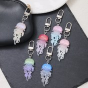 Resim 1 Adet Parlayan Denizanası Anahtarlık - Işığa Duyarlı Çadır ve Tokalara Sahip Okyanus Cazibesi, Pastel Renkler (Pembe, Mavi, Yeşil, Mor, Şeffaf) - Kadın Çantaları, Çantalarda, Sevgililer Günü Hediyeleri, Doğum Günü Partisi Aksesuarları için Gece Lambası Eki 