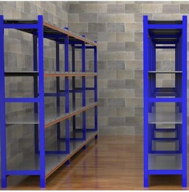 Resim 5 Katlı 3'lü Depo Rafı - 300-350 Kg Taşıma Kapasiteli Hafif Rack Raf 60x120x200 Cm Çok Renkli 