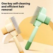 Resim Kediler için Kendi Kendini Temizleyen Tüy Tarak - Yoğun Dişli Dolaşıklık Fırçası, Bit Takımı Çözücü, Ergonomik Sap, Plastik Malzeme, Bej ve Yeşil Seçenekler, Kedi Fırçası 