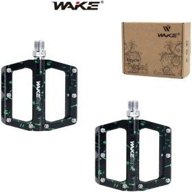 Resim Wake Alüminyum Rulmanlı Siyah / Yeşil Kamuflaj Desenli Pedal 