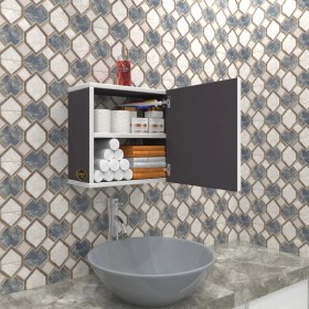 Resim Kenzlife banyo ecza dolabı susanin gri 39*39*20 mutfak komodin (m) kapaklı arkalıksız 