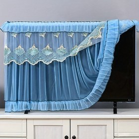 Resim TV Toz Örtüsü Perde Kumaşlı TV Kapak Asılı LCD TV Toz Örtüsü Lei TV Kapak Açıkken Çıkarmaya Gerek Yok Ücretsiz Toz Örtüsü Bilgisayar LCD Ekranı Gösterim Tozu Örtüsü 
