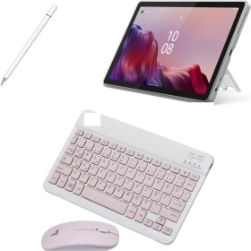 Resim Tab M10 4gb Ram 64GB Hafıza 10.1" Tablet Gri+ Şeffaf Kılıf+Kalem+Pembe Klavye ve Mouse Set 