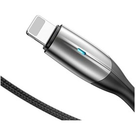 Resim Baseus Horizontal Calsp-b01 1 M Usb To Lightning Hızlı Şarj Kablosu Işıklı Siyah 