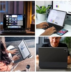 Resim Fogy İpad Pro 7.Nesil 13"İnç M4 2024 ile Uyumlu Magic Keyboard Touchpad Işıklı Klavyeli Kılıf, Beyaz 