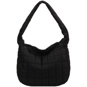 Resim Xindoker Şık, Hafif Ve Pratik: Estetik Dolgulu Puf Pamuk Çapraz Çanta İle Soğuk Mevsimde Sıcak Kalın Siyah 