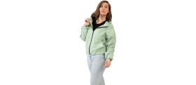 Resim First Stops Spor Kadın Su Yeşili Kapüşonlu Su ve Rüzgar Geçirmez Oversize Yağmurluk - Rüzgarlık 