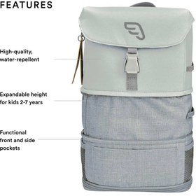 Resim JetKids Crew Backpack Green Aurora Yataklı, Geniş Hacimli Çocuk Sırt Çantası 