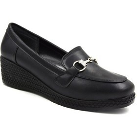 Resim Prego Park Moda Poli Hafif Taban Toka Detaylı Dolgu Günlük Kadın Ayakkabı Siyah Siyah 