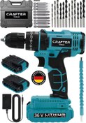 Resim CRAFTERTOOLS 36V 5Ah Şarjlı Darbeli Matkap Seti Çelik Şanzuman Çift Bataryalı Akülü Vidalama 24 Parça Setli 