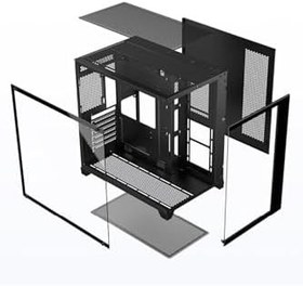 Resim Anunnaki Gaming Boş Kasa Temperli Cam Şeffaf 42x28cm Bilgisayar Kasası 425x280x420mm 