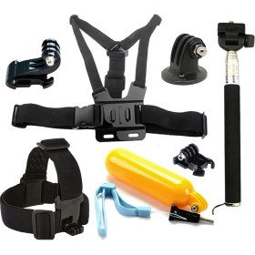 Resim Gplus ST008 8 Parça Tüm Sjcam SJ4000 Eken H9R Gopro Hero Serisi Aksiyon Kameralarla Uyumlu Başlangıç Seti 