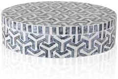 Resim [marka] Sedef Yuvarlak Kutu 30x23x8 cm TLC0090 