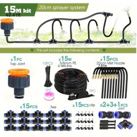 Resim Turcoshop11 Dıy Esnek Spreyleme Kit 590.55inç Bahçe Sulama Sistemi Sku:kit-d-590.55inç 