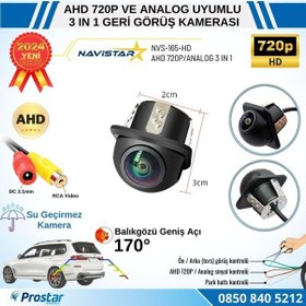 Resim Ahd 720p Ve Analog Pal Çevrilebilir 170 Derece Balıkgözü Geniş Açılı Geri Görüş Kamerası 