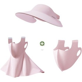 Resim Lıcorıce Uv Korumalı Açık Bisiklet Şapka Maskesi Seti Pembe 