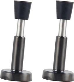 Resim Geeroyoo 2 Adet Yapışkanlı Kapı Durdurucu - Hidrolik Süspansiyonlu, Paslanmaz Çelik Ve Kauçuk Uçlu, 4 İnç Siyah 