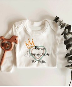 Resim Tuğbababy Benim Anneannem Bir Başka Uzun Kol Çıtçıtlı Organik Bebek Body Beyaz 