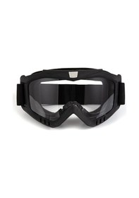 Resim Motosiklet Ve Bisiklet Motocross Gözlük Lastikli Siyah Cam Kross Model Prof Motor Gözlüğü 