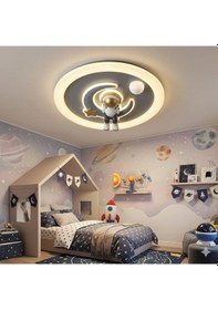 Resim Astromoon 3 Renk Ledli Tavan Plafonyer Avize Uzaktan Kumandalı Dimmerli Gece Lambası Modu 50 Cm Beyaz 
