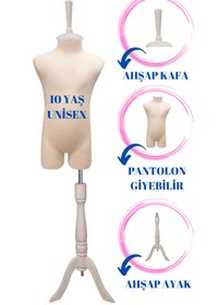 Resim 10 Yaş Pantolon Giyebilen Çocuk Terzi Mankeni Vitrin Mankeni (iğne Batmaz) 