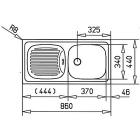 Resim Teka Ebm 45 Mikroketen Sağ Damlalıklı Mutfak Eviyesi 