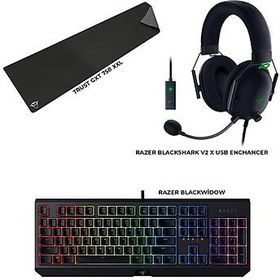 Resim Razer Blackwidow + Razer Blackshark v2 Usb Enchancer + Trust GXT 758 Bundle 