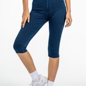 Resim Kadınların Yüksek Bel Esnek Denim Capri Pantolonları Cep ile - İnce Kesim, Yüksek Esneklikli Kumaş, Bahar/Yaz Rahat Giyim için Mükemmel, Bahar Modası Capri | Şık Capri | Pürüzsüz Dokuma 