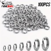 Resim TAKBAS 100 adet Paslanmaz Çelik Bölünmüş Halkalar - Balıkçılık Yemleri ve Terminal Tackle Bağlayıcılar için Düz, Dayanıklı Tel saç tokası, Tuzlu Su Balıkçılığı için İdeal, Balıkçılık Gereçleri|Dayanıklı Balıkçılık saç tokası|Paslanmaz Çelik Halkalar, Balıkçılık saç tokası 