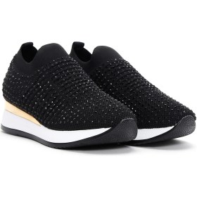 Resim Derimod Zero Kadın Siyah Kalın Tabanlı Taşlı Sneaker 26PFD43006F 