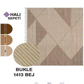 Resim Enti Bukle 1413 Bej Iskandinav Halı Kesme Yolluk Salon Halı Koridor Oturma Odası Halısı Bej 