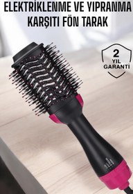 Resim UCUZTEKNO 220°C’ye Kadar Isınan, Hacim ve Yıpranma Karşıtı Profesyonel Fön Tarağı 