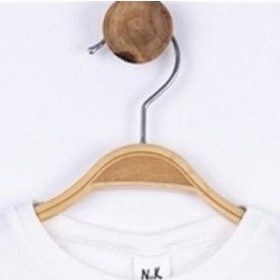Resim Nk Kids Kız Bebek Pamuklu Kısa Kol Kol Büzgülü Basic Tshirt-11691 Krem 