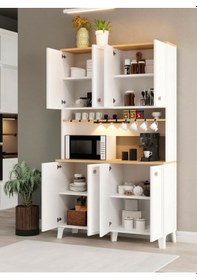 Resim Kuzeylife Armoni Kahve Köşesi Led Aydınlatmalı Beyaz 