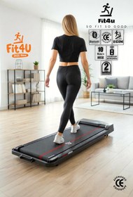 Resim FIT4U CE Belgeli, Bluetooth Uygulama Eğim Ayarlı Uzaktan Kumandalı 10km Hız Katlanabilir Koşu Bandı 